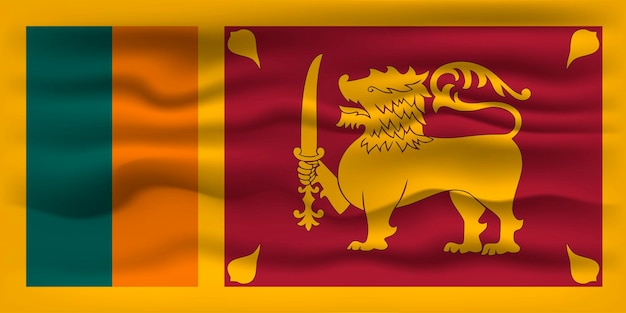 Vector waving flag of the country sri lanka vector illustration