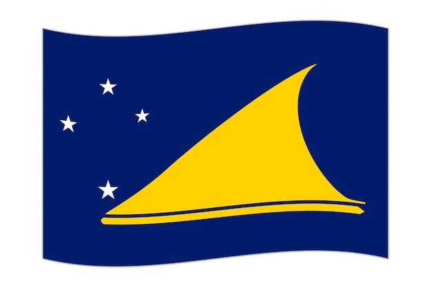 Illustrazione vettoriale di tokelau che sventola la bandiera del paese