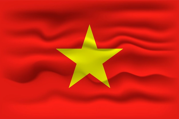 Vector waving flag of the country vietnam vector illustration