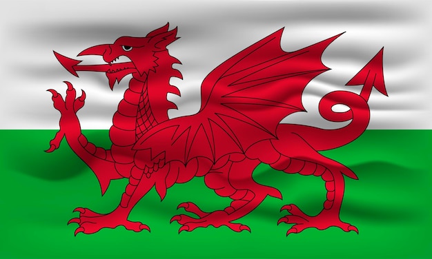 Waving flag of the country wales vector illustration