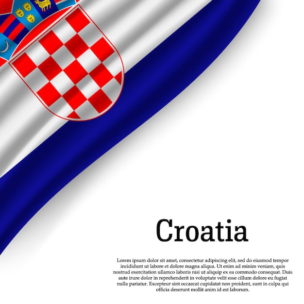 Waving flag of Croatia on white