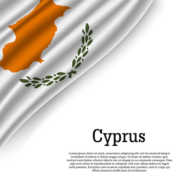 Waving flag of cyprus on white