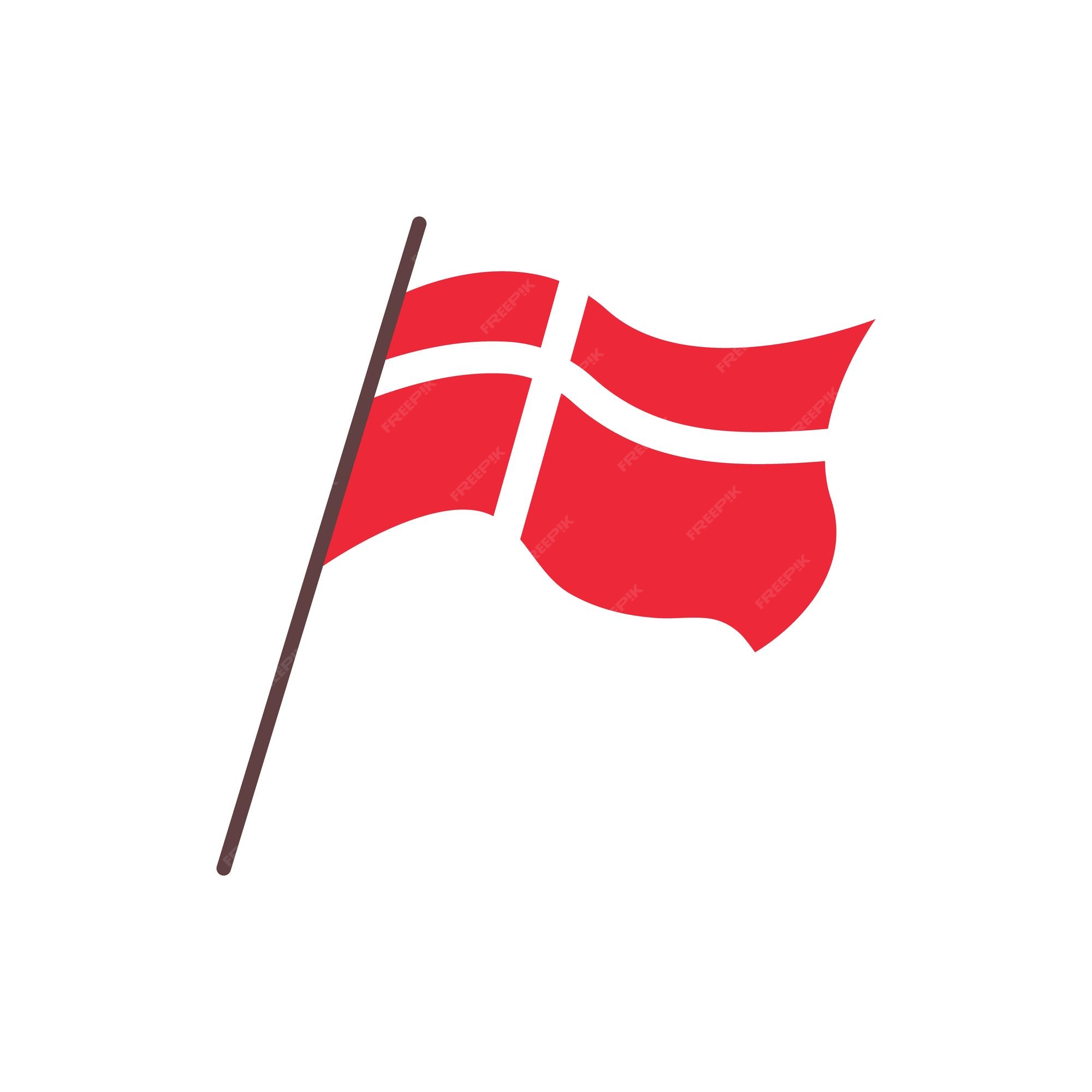 Premium Vector | Waving of denmark country isolated danish flag with white cross vector flat illustration