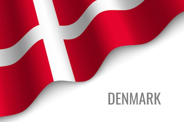 Vector waving flag of denmark