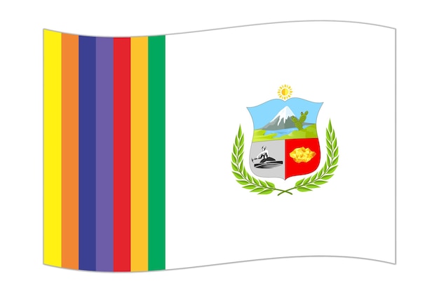 Waving flag of Department of Apurimac administrative division of Peru Vector illustration