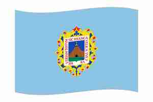 Vector waving flag of department of cuzco administrative division of peru vector illustration