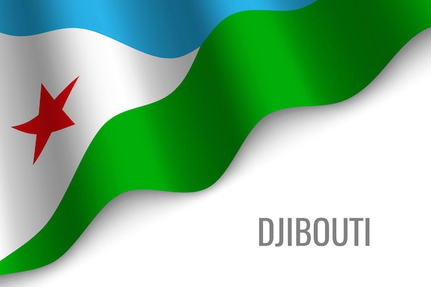 Waving flag of djibouti