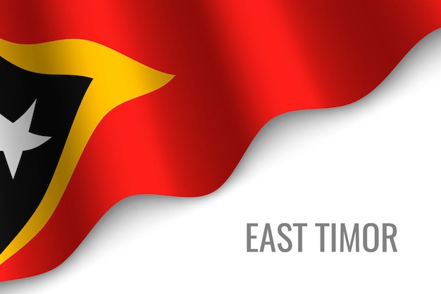 Vettore sventolando la bandiera di timor orientale