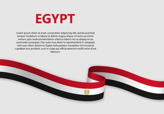 Waving flag of egypt banner