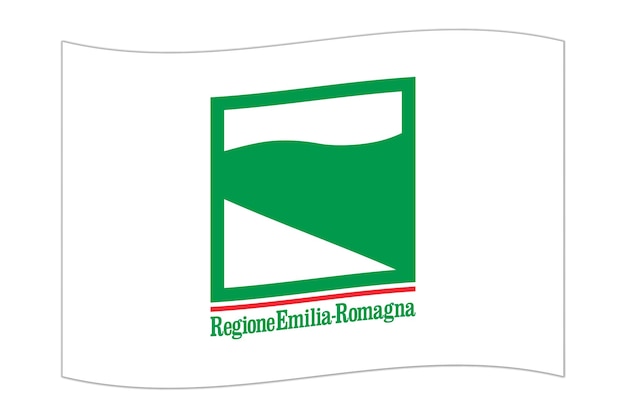 Vector waving flag of emilia romagna region administrative division of italy vector illustration