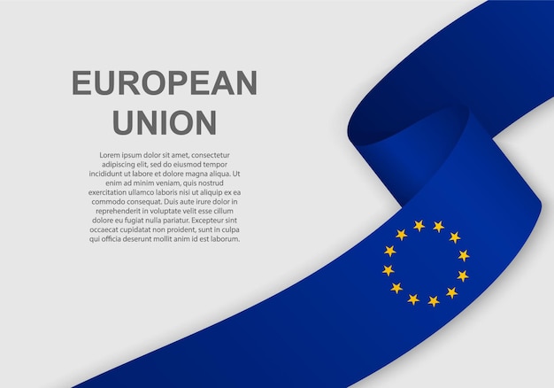 Waving flag of European Union.