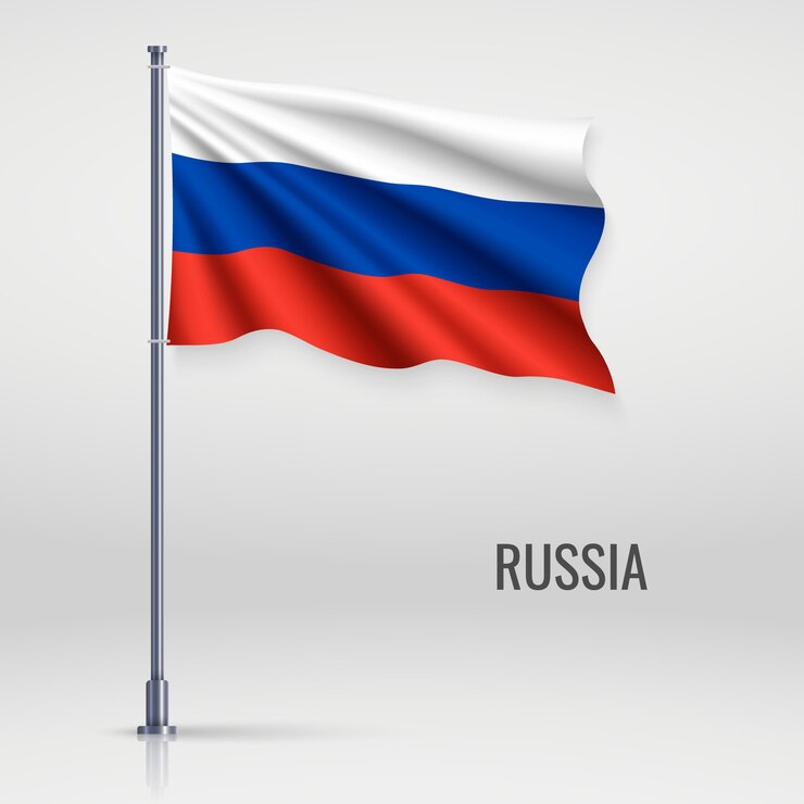 Вектор развевающийся флаг на флагштоке