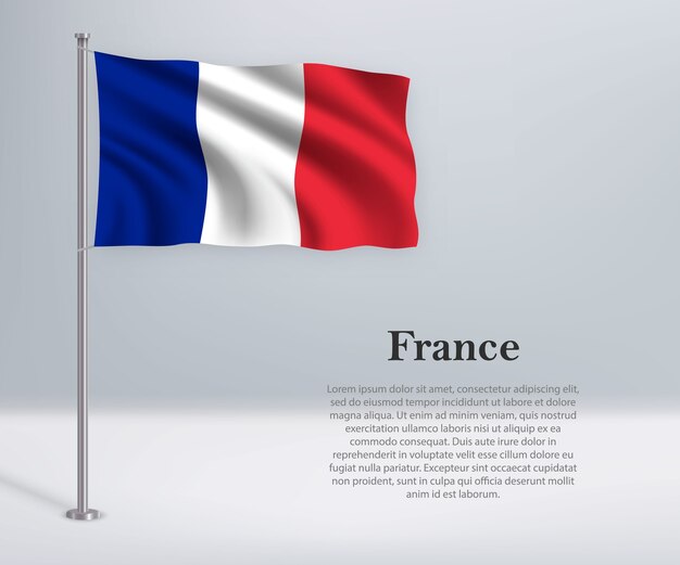 旗竿にフランスの旗を振る
