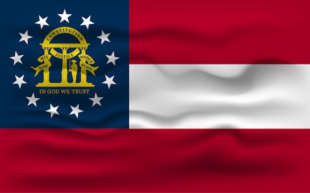 Waving flag of the Georgia state Vector illustration