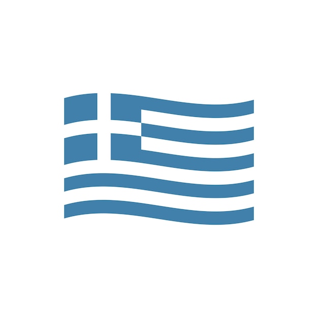 Waving flag of Greece. Flat vector illustration.