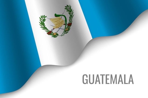 Waving flag of guatemala  .