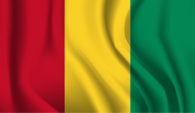 Waving flag of the guinea. waving guinea flag abstract background