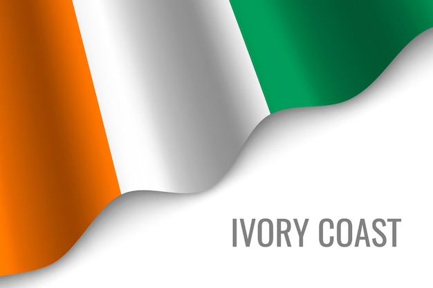 Waving flag  of ivory coast