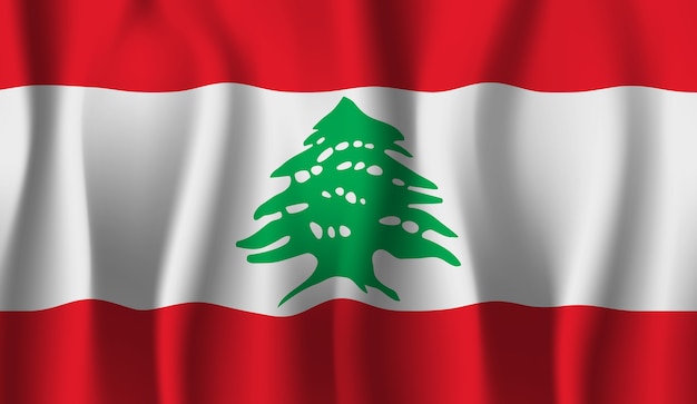 Waving flag of the lebanon. waving lebanon flag abstract background