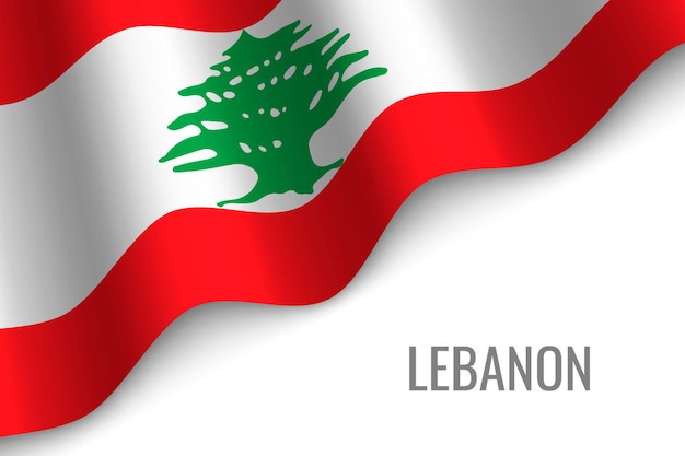 Waving flag of Lebanon