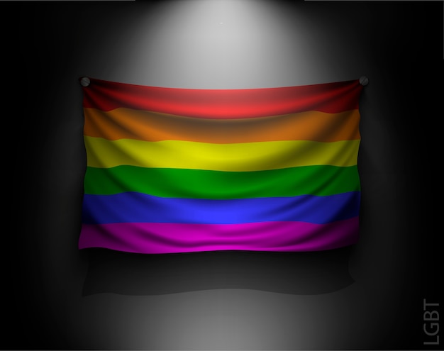 Waving flag of lgbt illustration