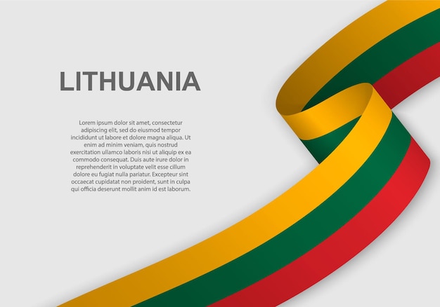 Vector waving flag of lithuania.