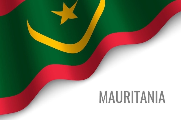 Waving flag  of mauritania