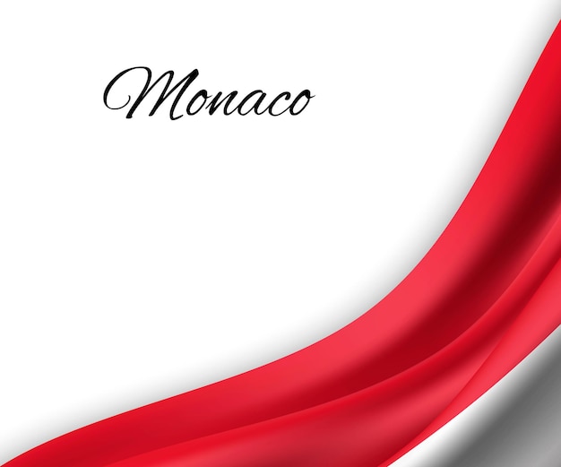 Sventolando la bandiera di monaco su sfondo bianco.