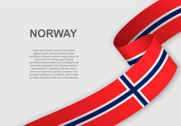 Waving flag of Norway.