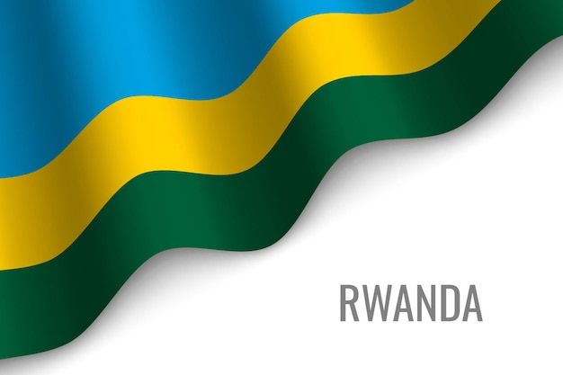 ルワンダの旗を振る