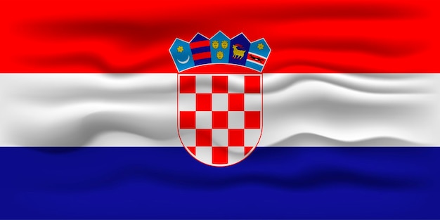 Вектор Развевающийся флаг страны хорватия векторная иллюстрация