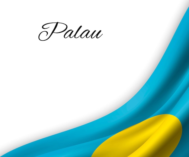 Waving flag of palau on white background.