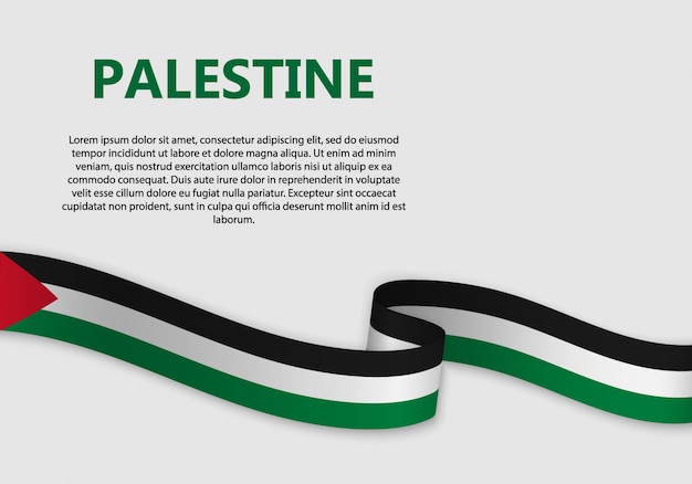 Waving flag of palestine banner