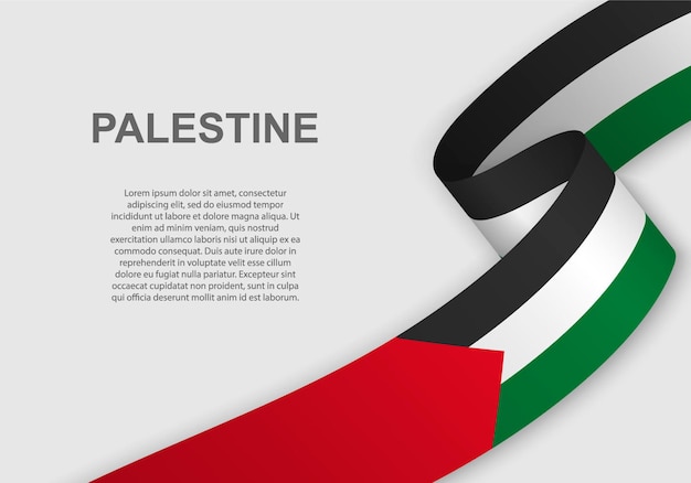 Waving flag of Palestine.