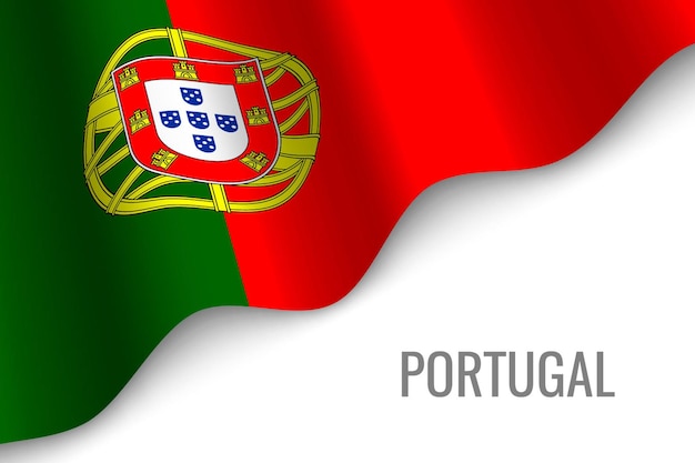 Waving flag of portugal