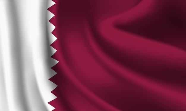 Vector waving flag of the qatar. waving qatar flag abstract background