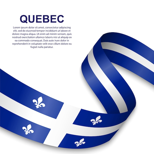 Vector waving flag of quebec