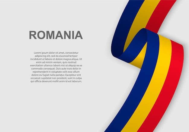 Waving flag of romania.