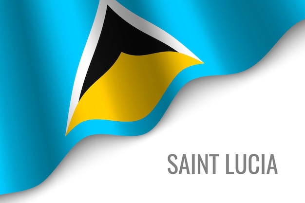 Waving flag of saint lucia  .