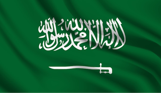 Sventolando la bandiera dell'arabia saudita. sventolando la bandiera dell'arabia saudita astratto