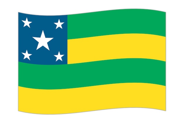 Vector waving flag of sergipe vector illustration