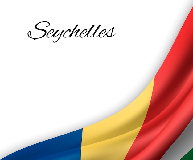 Sventolando la bandiera delle seychelles su sfondo bianco.