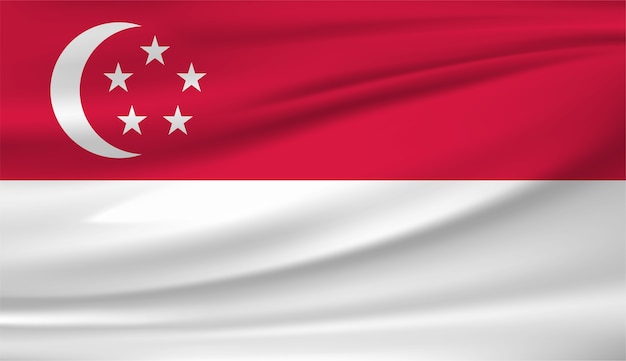 waving flag of singapore template