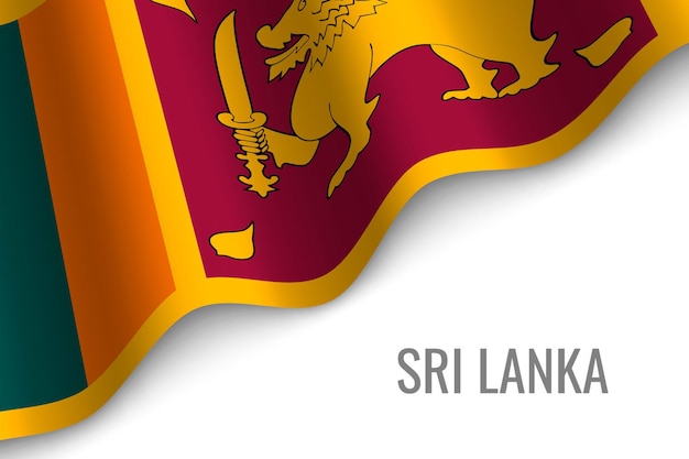 Waving flag of Sri Lanka