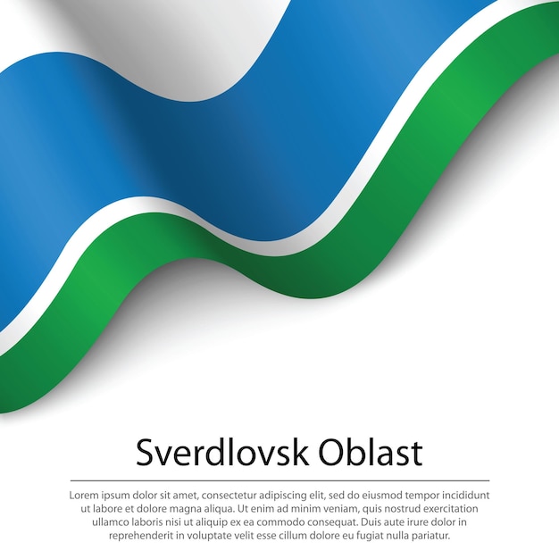 Vector waving flag of sverdlovsk oblast is a region of russia on white