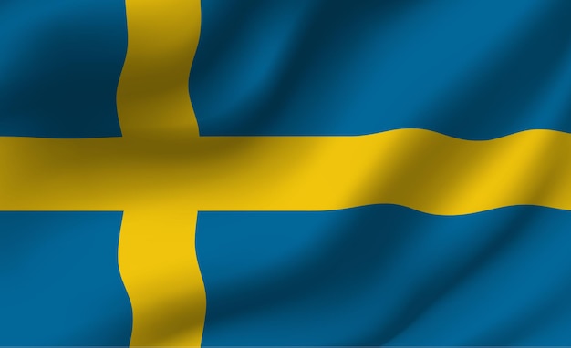 Waving flag of the sweden. waving sweden flag abstract background