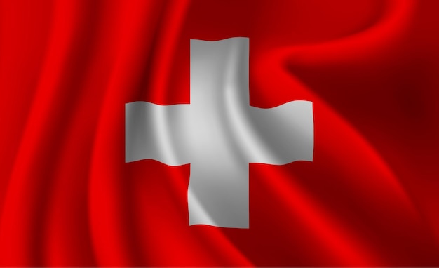 Waving flag of the Switzerland. Waving Switzerland flag abstract background