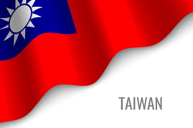 Waving flag of Taiwan