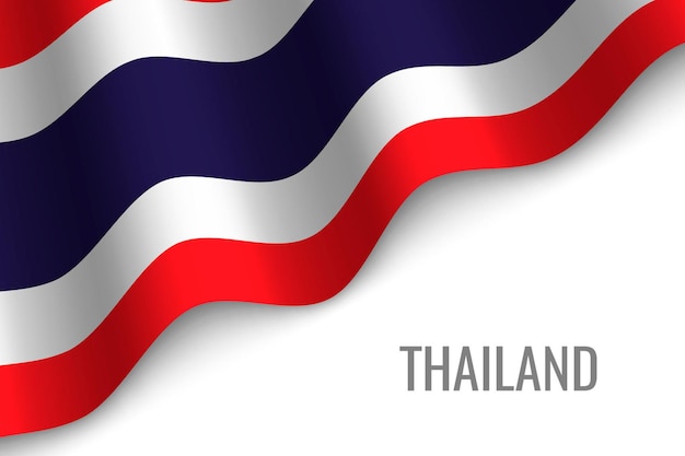 Waving flag of Thailand