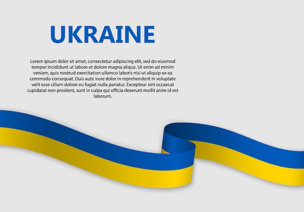 Waving Flag of Ukraine banner